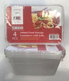 MAX HOUSE WARES 1000ML FOOD STORAGE CONTAINERS WITH LIDS 4 PACK CLEAR