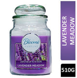 510G -PERFUMES GLASS CANDLE LAVENDER MEADOW