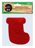 XMAS GLITTERED FOAM SHAPES ASSORTED