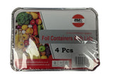 MAX HOUSE WARES RECTANGLE FOIL CONTAINERS WITH LIDS 4 PACK