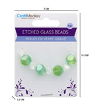 9 PC ETCHED GLASS BEADS VERDI
