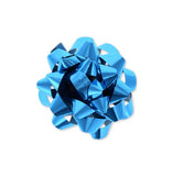 BLUE METALLIC SHINE GIFT BOW 6.3CM
