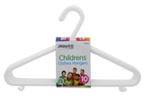 10PC CHILDREN CLOTHES HANGERS -WHITE