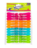 24PK ASSORTED PLASTIC CLOTHES PEGS