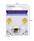 DIAMOND GLASS BEADS AMBER