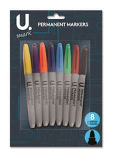 8PK ASSORTED PERMANENT MARKERS
