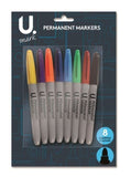 8PK ASSORTED PERMANENT MARKERS