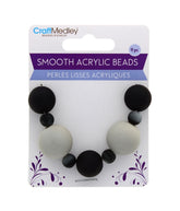 9 PC SMOOTH ACRYLIC BEADS BLACK