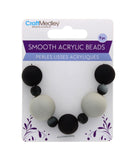 9 PC SMOOTH ACRYLIC BEADS BLACK