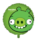 ANGRY BIRDS-18"GREEN PIG FOIL BALLOON W/STAR