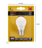 KODAK LED BULB CANDLE B22 BAYONET 6W WARM WHITE