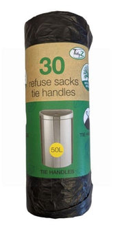 TIDYZ 30TIE HANDLES REFUSE SACKS 50L