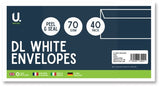 40PK PEAL & SEAL ENVELOPES WHITE
