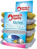 6PK SPONGE FILLED WASHING UP SCOURERS