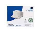 CERAMIC TUMBLER & HOLDER WHITE