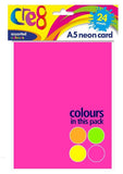 24PK ASSORTED CRE8 A5 NEON CARDS/SHEETS