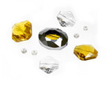 DIAMOND GLASS BEADS AMBER