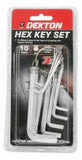 10PK DEKTON ULTRA STRONG STEEL HEX KEY SET