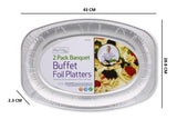 2PK LARGE BANQUET BUFFET FOIL PLATTERS