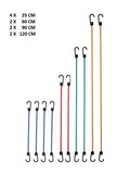 ASSORTED SIZE BUNGEE CORD W/FASTENING HOOKS
