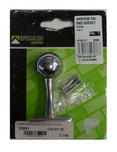 1PC 19mm CHROME WARDROBE RAIL END SOCKET