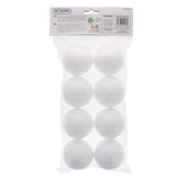 8PC POLYSTYRENE FOAM CRAFT BALLS 6.5CM