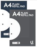 U DRAW A4 PLAIN REFILL PAD 30CM X 21CM