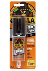 GORILLA EPOXY GLUE W/ RESEALABLE SYRINGE 25ML