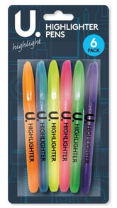 6PK ASSORTED HIGHLIGHTER PENS