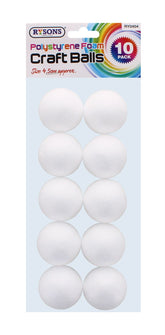 10PC POLYSTYRENE FOAM CRAFT BALLS  4.5CM