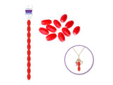GLASS BEADS 12.7 CM MATTE STRAND SCARLET RED