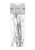4PC GLITTERING BRANCHES SILVER 24"