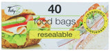 40PK TIDYZ RESEALABLE FOOD BAGS