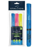 3PK ASSORTED -STALLION CHISEL TIP HIGHLIGHTER PENS