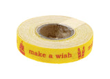 RIBBON TAPE MAKE A WISH YELLOW 1CMx2.75CM