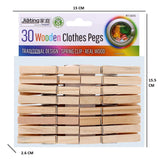 WOODEN CLOTHES PEGS 30PK