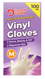 100PK-DISPOSABLE VINYL GLOVES-CLEA-MEDIUM