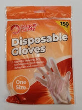 100PK KEEP IT HANDY DISPOSABLE GLOVES ONE SIZE CLEAR