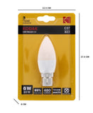 KODAK LED BULB CANDLE B22 BAYONET 6W WARM WHITE