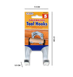 5PCS GALVANISED TOOL HOOKS AND FITTINGS