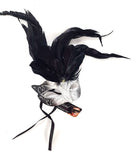SILVER MASK NO LACE W/FEATHERS