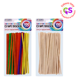 100PC ASSORTED WOODEN CRAFT STICKS