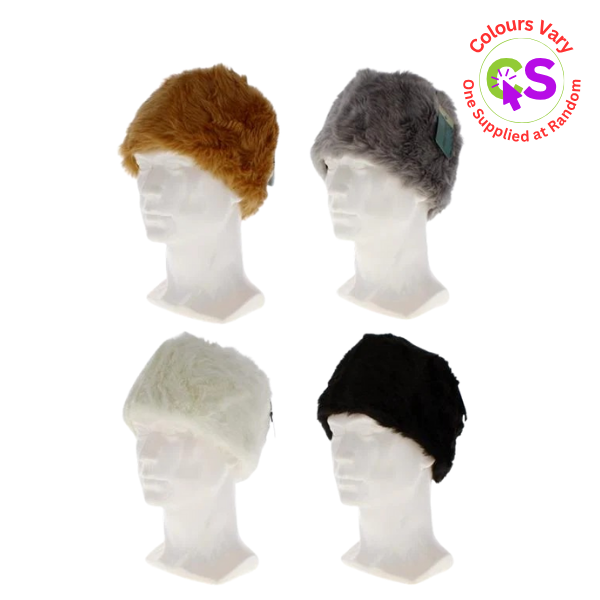 ASSORTED COLOUR FAUX FUR PILLAR HAT