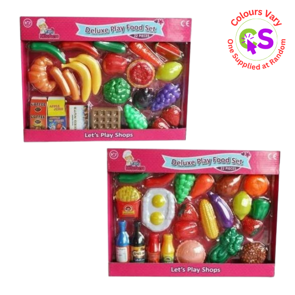 22PC ASSORTED DELUXE PLAY FOOD SET 37X28X5CM