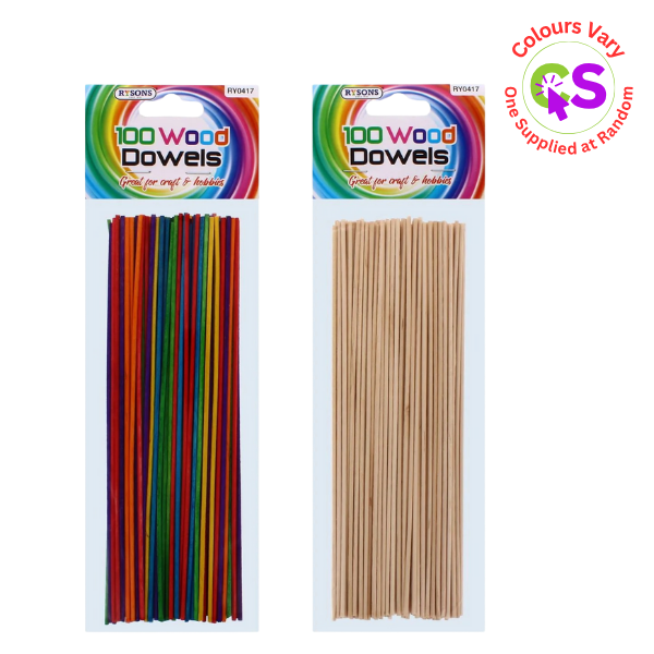 100PC ASSORTED WOOD DOWELS