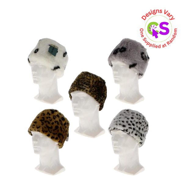 ASSORTED FAUX FUR PILLAR HAT
