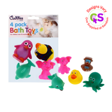 4PK ASSORTED BATH TOYS