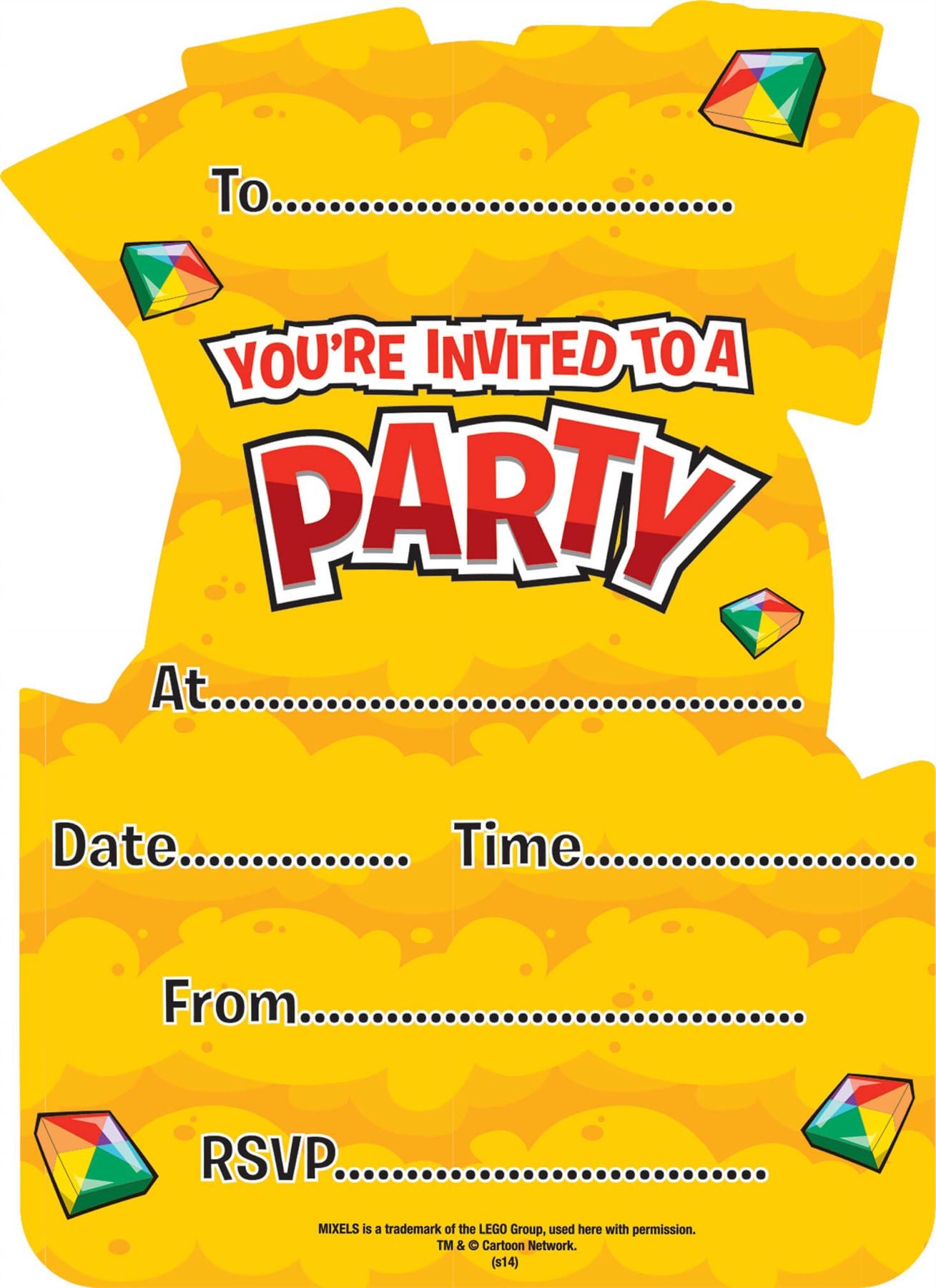 MIXELS-6PC INVITE CARDS W/ ENVELOPES