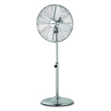 Infapower 16" Chrome High Velocity Pedestal Fan | Metal Floor Fan | Adjustable Height | 3 Speed