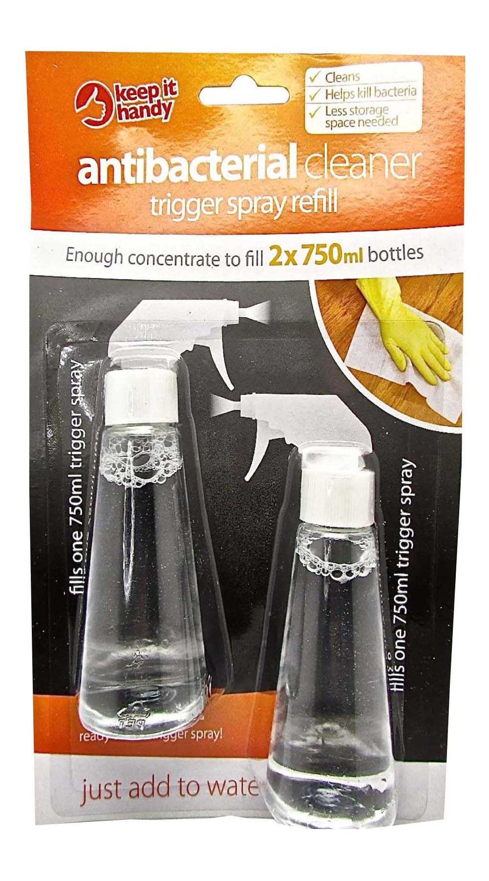 2PK X750ML ANTIBACTERIAL CLEANER REFILLS